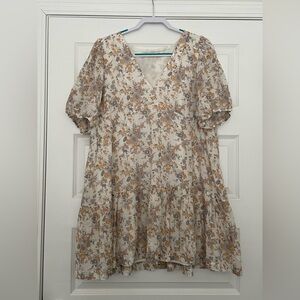 Abercrombie Puff Sleeve Trapeze Mini Dress